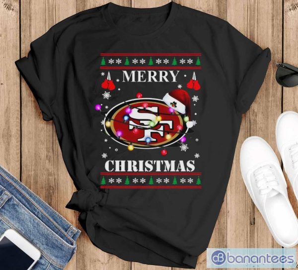 Merry Christmas San Francisco 49ers T Shirt - Black T-Shirt