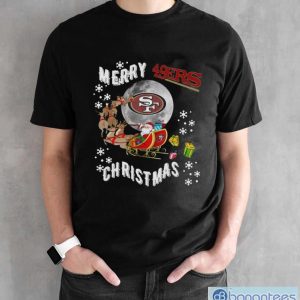 Merry christmas santa claus san francisco 49ers shirt - Black Unisex T-Shirt