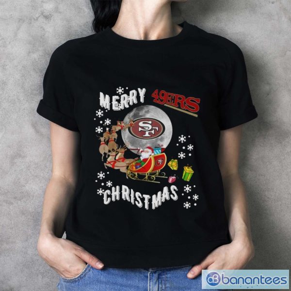 Merry christmas santa claus san francisco 49ers shirt - Ladies T-Shirt