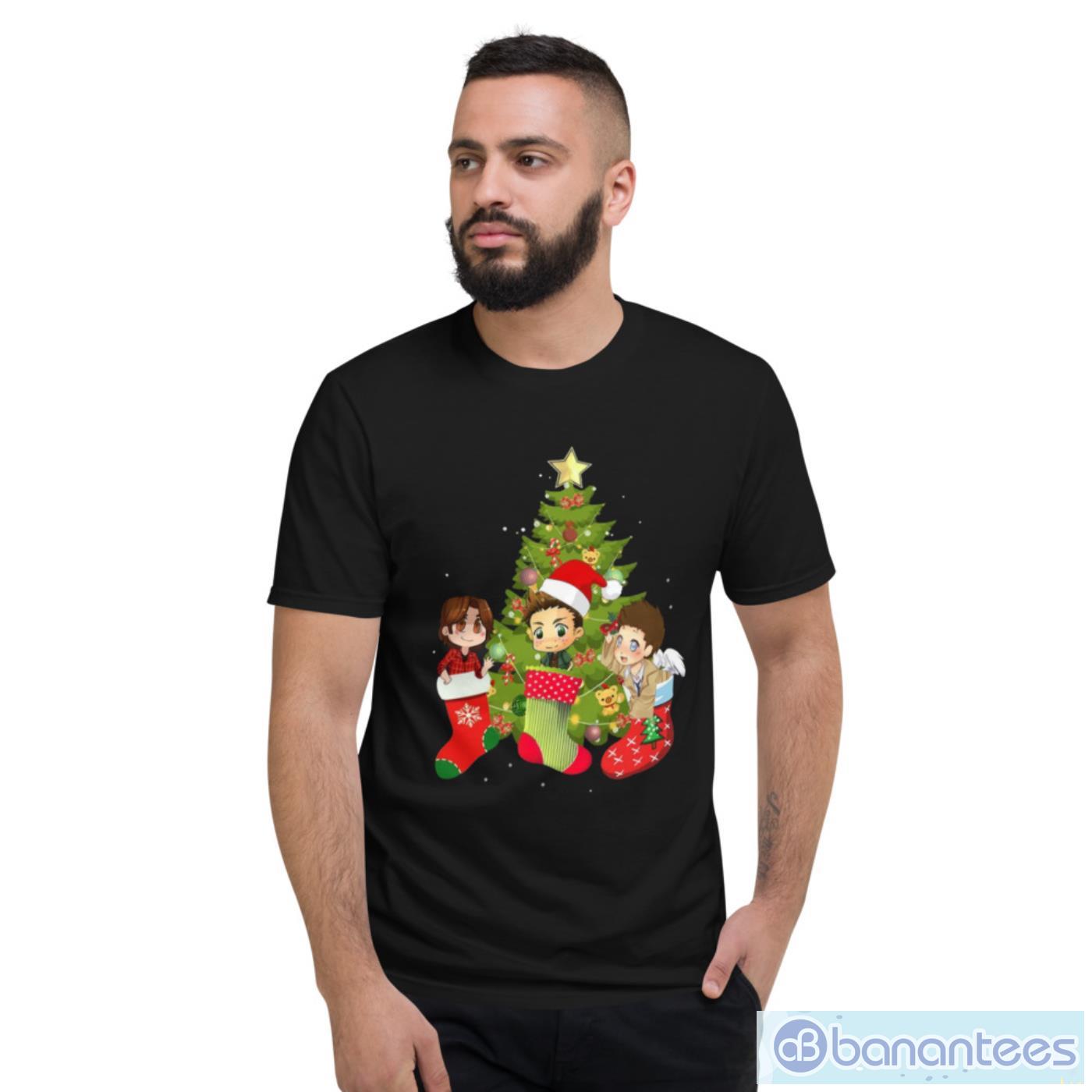 merry-christmas-tree-supernatural-characters-chibi-t-shirt-1.jpeg Merry Christmas Tree Supernatural Characters Chibi T-Shirt - Short Sleeve T-Shirt