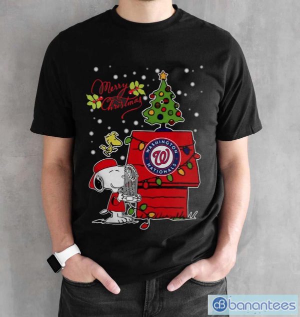 Merry Christmas Ugly Sweat Snoopy Washington Nationals Shirt - Black Unisex T-Shirt