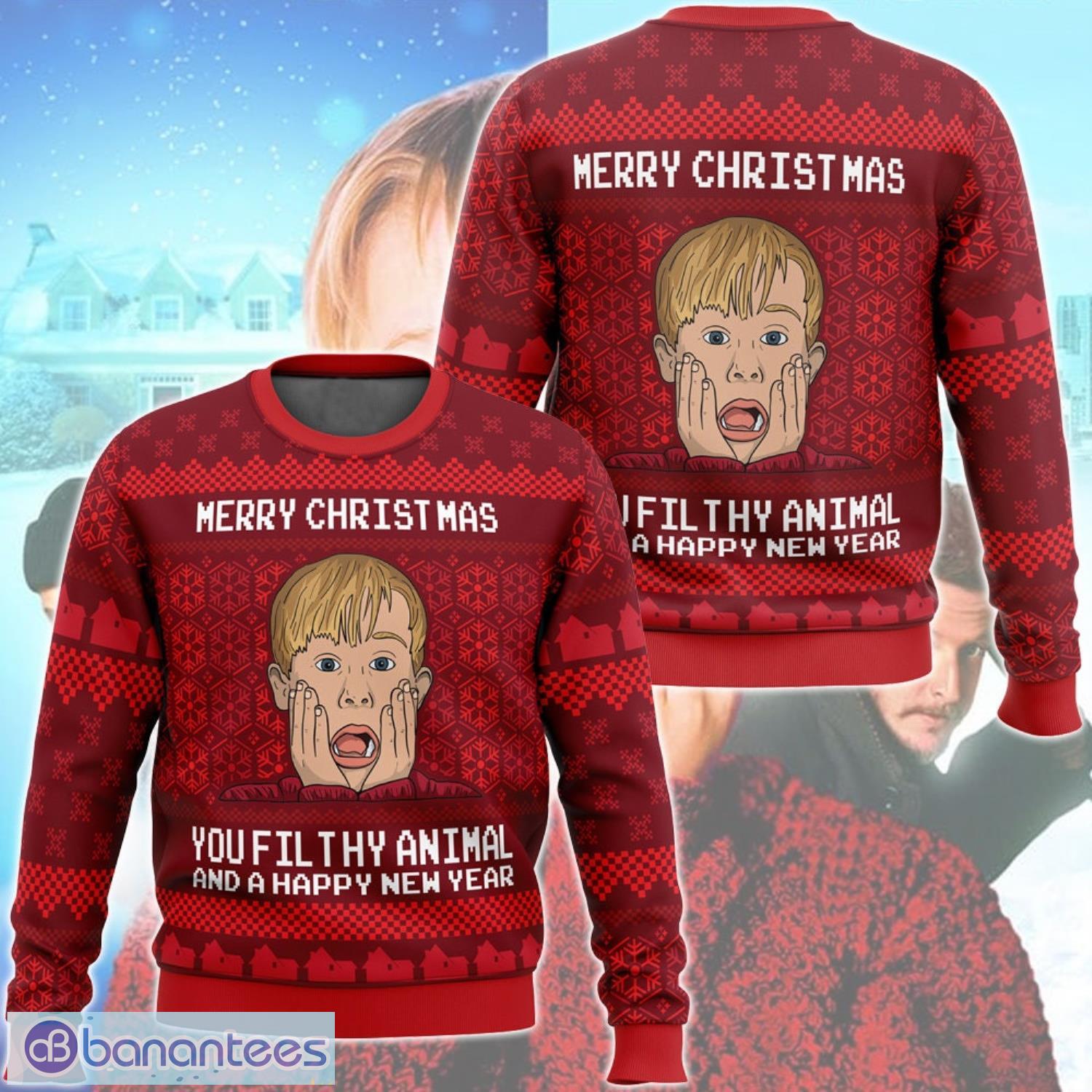 Merry Christmas Ya Filthy Kevin Sweater Christmas Gift Home Alone Ugly  Christmas Sweater - Banantees
