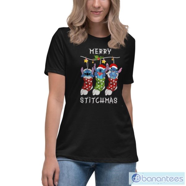 Merry Stitchmas With Stitch Christmas Sweatshirt - Women's Relaxed Short Sleeve Jersey Tee