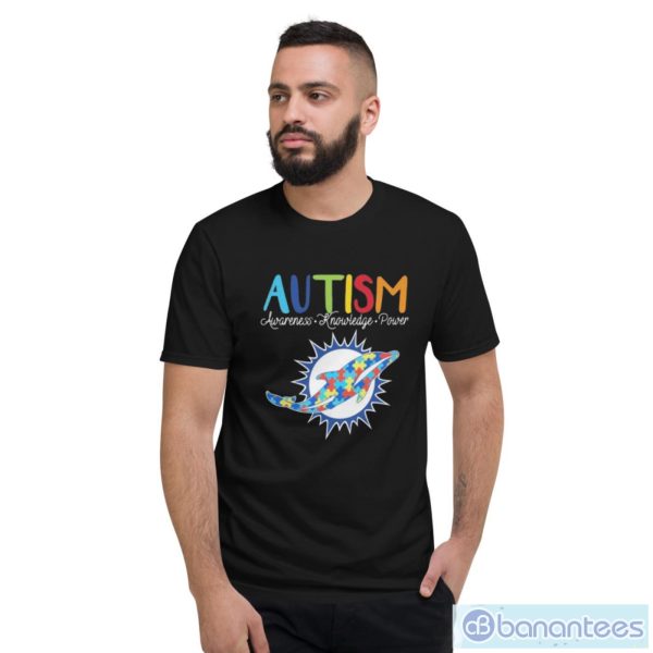 Miami Dolphins Autism Awareness Knowledge Power T-Shirt - Short Sleeve T-Shirt