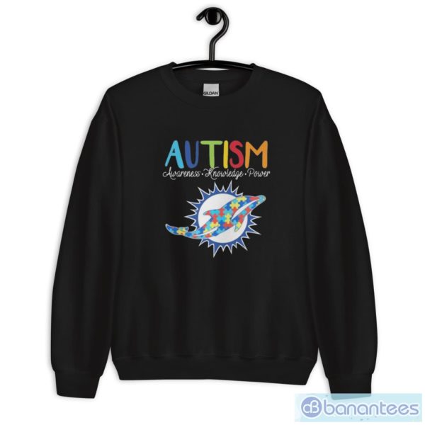 Miami Dolphins Autism Awareness Knowledge Power T-Shirt - Unisex Crewneck Sweatshirt