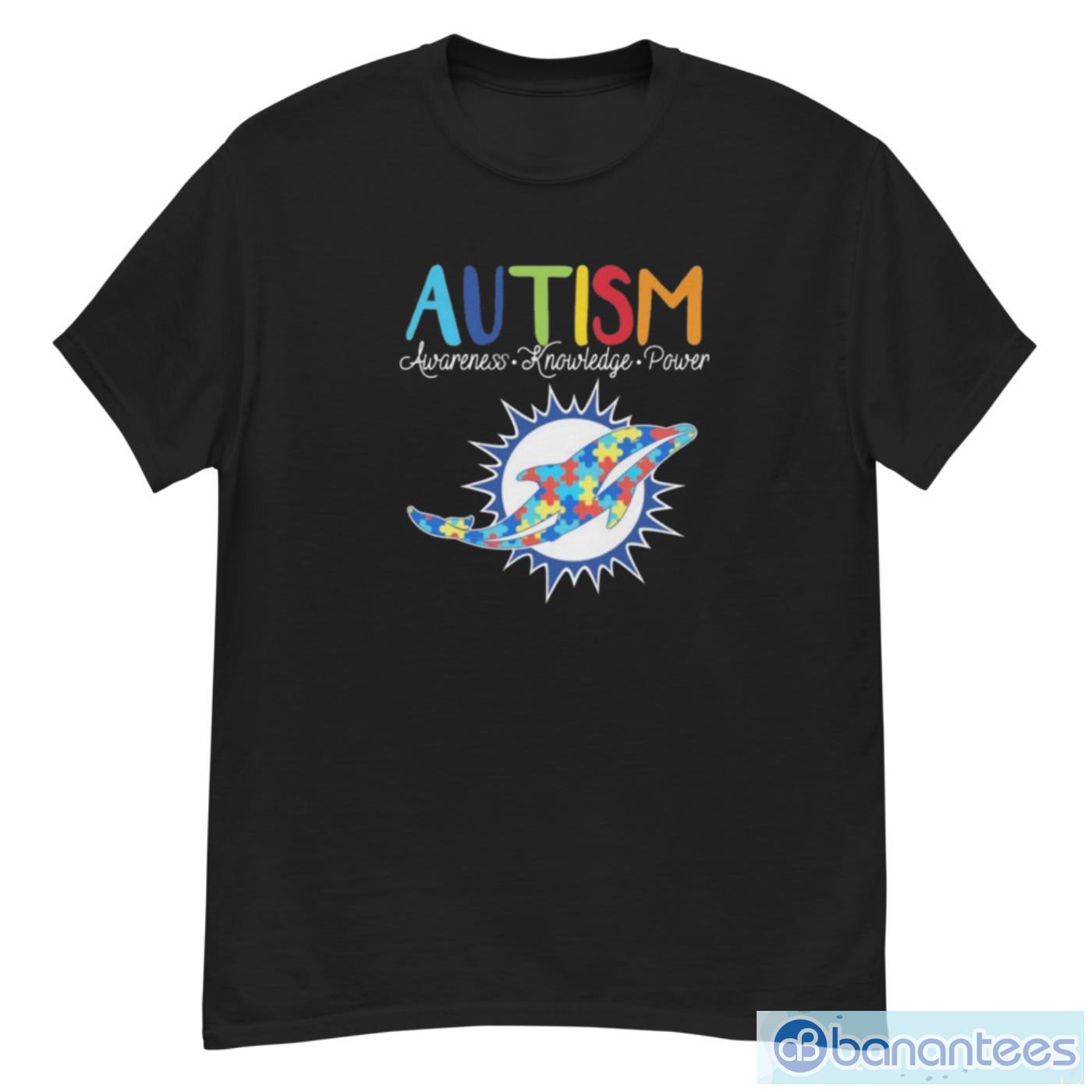 miami dolphins autism awareness knowledge power t shirt image Miami Dolphins Autism Awareness Knowledge Power T-Shirt - G500 Men’s Classic T-Shirt