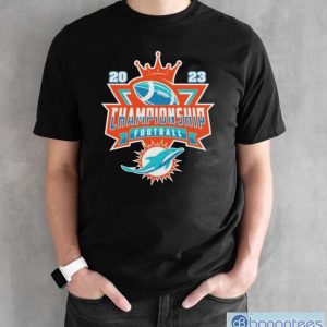 Miami Dolphins Football NFL 2023 Championship Crown Logo Shirt - Black Unisex T-Shirt