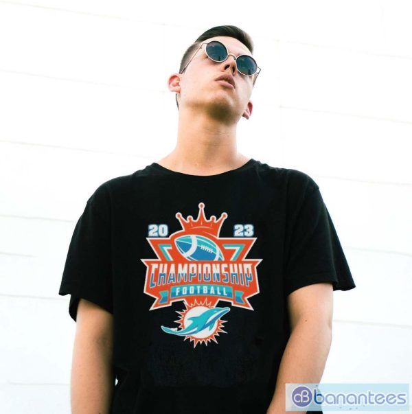 Miami Dolphins Football NFL 2023 Championship Crown Logo Shirt - G500 Gildan T-Shirt
