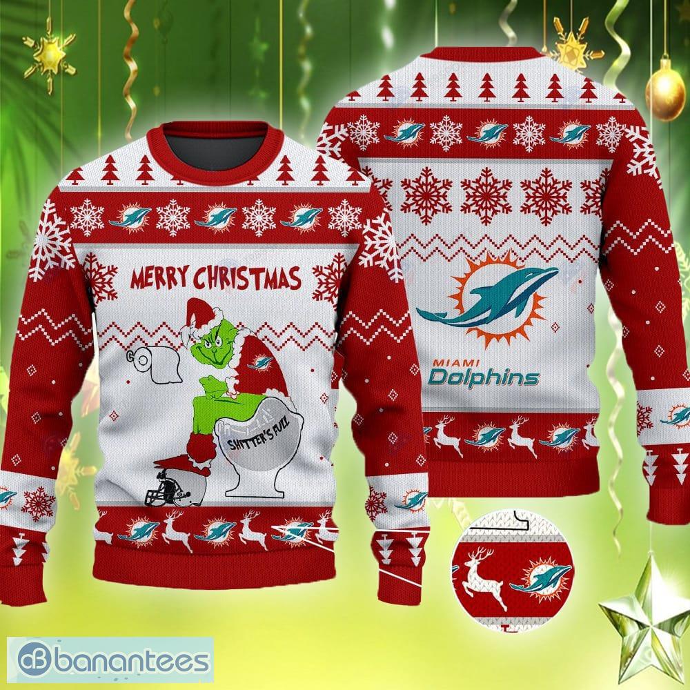 Santa Claus Miami Dolphins toilet Christmas sweater, shirt and hoodie