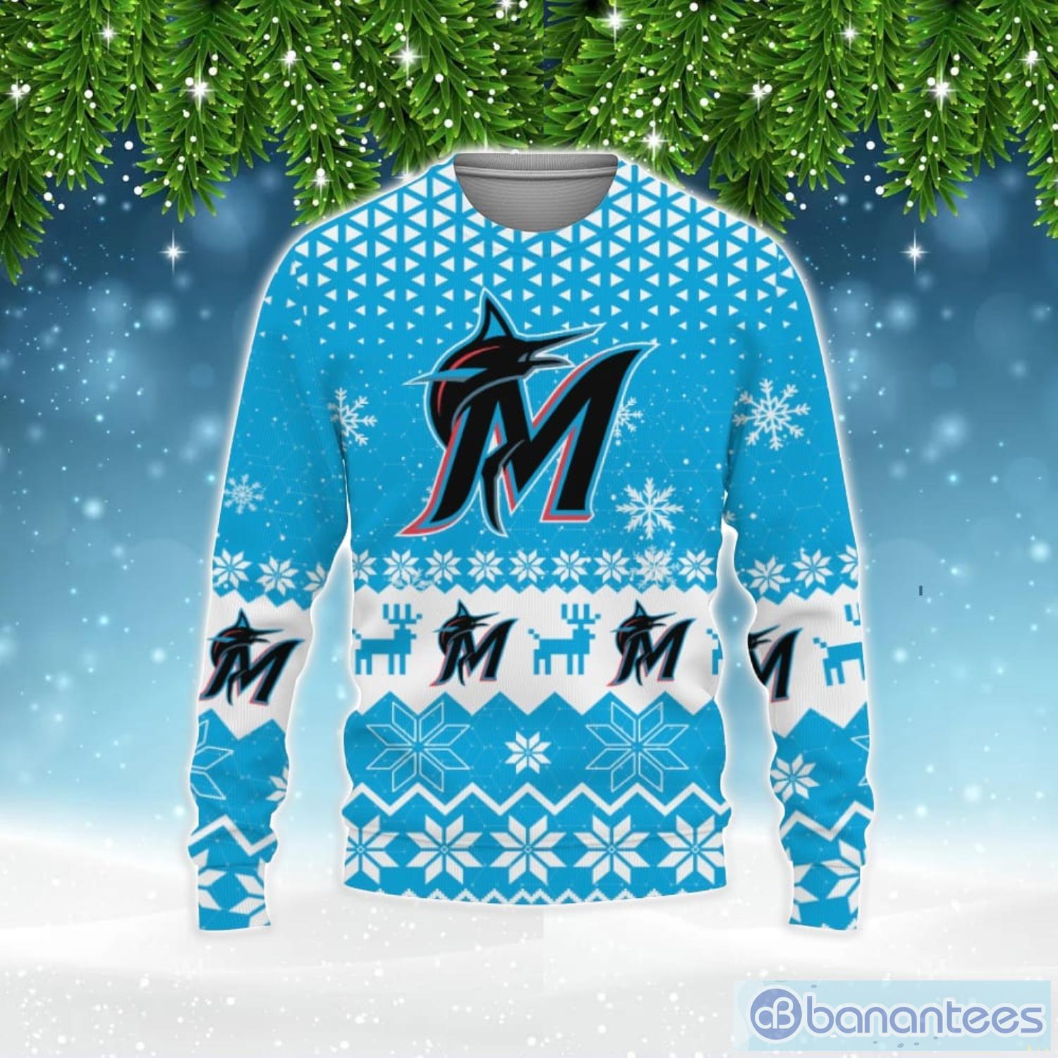 Miami Marlins Shop Champion Teamwear 2023 Ugly Christmas 3D