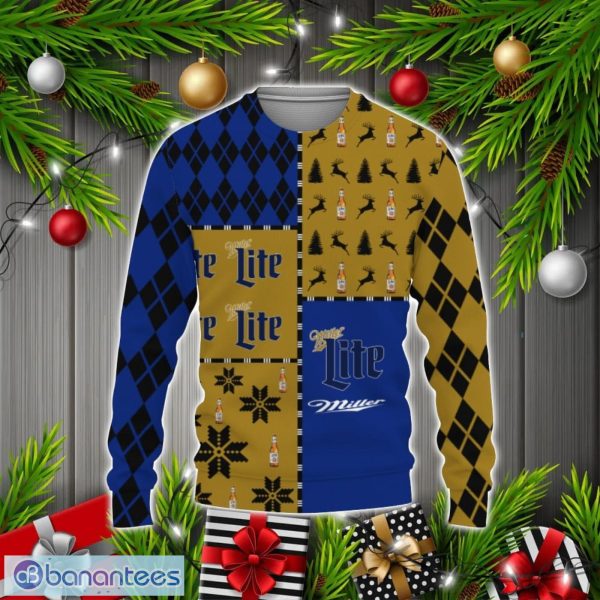 Miller Lite Beers Merry Christmas Whiskey And Beers Ugly Christmas 3D Sweater Product Photo 1
