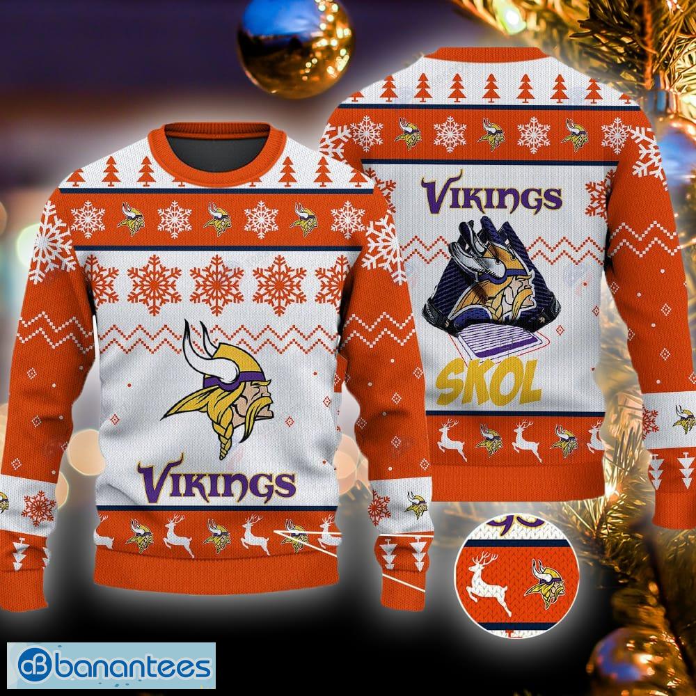 Minnesota Vikings Christmas Reindeers Pattern Ugly Sweater For Men Women -  Banantees