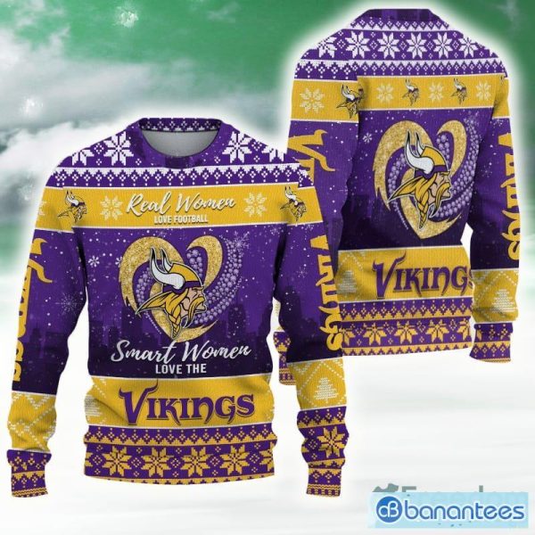 Minnesota Vikings Snow Flowers 3D Sweater Fans All Over Printed