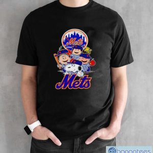 Mlb New York Mets Snoopy Charlie Brown Shirt - Black Unisex T-Shirt