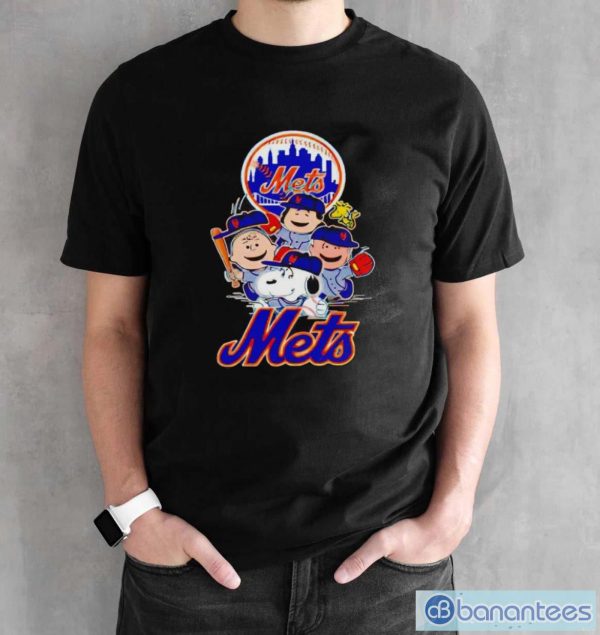 Mlb New York Mets Snoopy Charlie Brown Shirt - Black Unisex T-Shirt