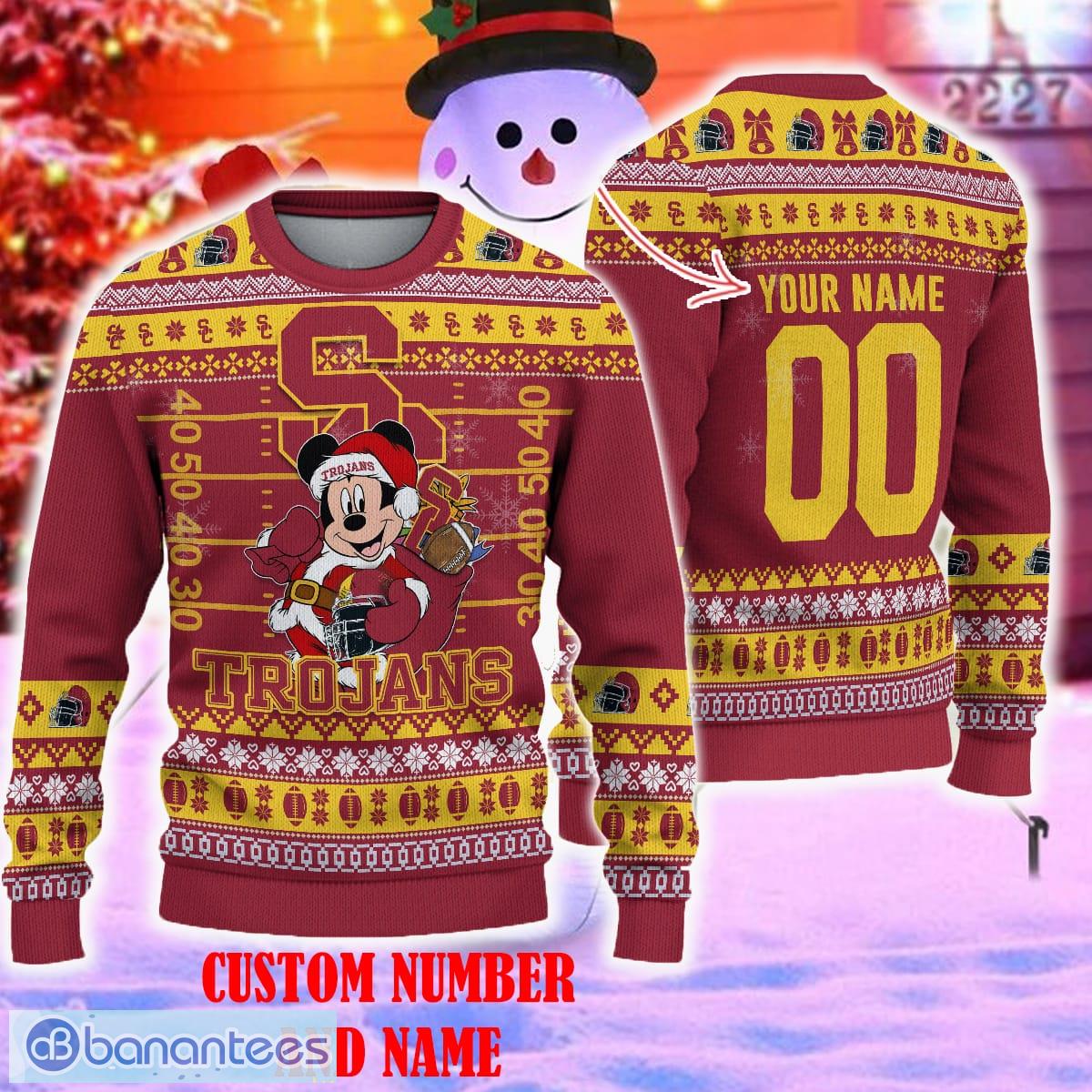 NCAA USC Trojans Mickey Funny Ugly Xmas Sweater For Men And Women