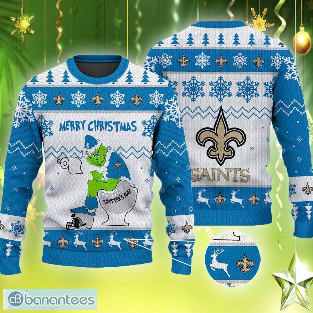 Men And Women Christmas Gift NFL New Orleans Saints Logo With Funny Grinch  3D Ugly Christmas Sweater For Fans - Banantees