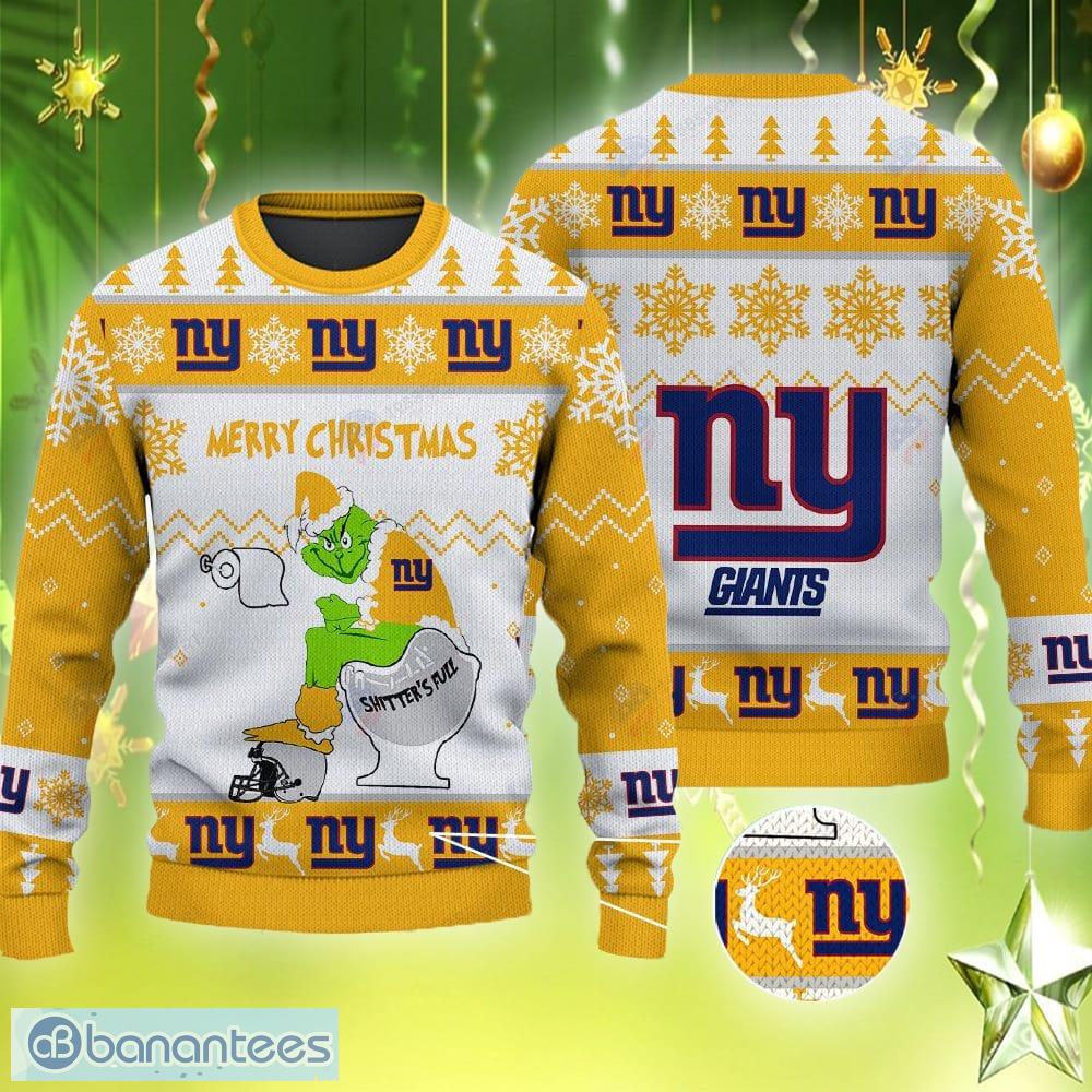 New York Giants Grinch Shitter's Full Toilet Knitted Christmas Black  Sweater - Banantees