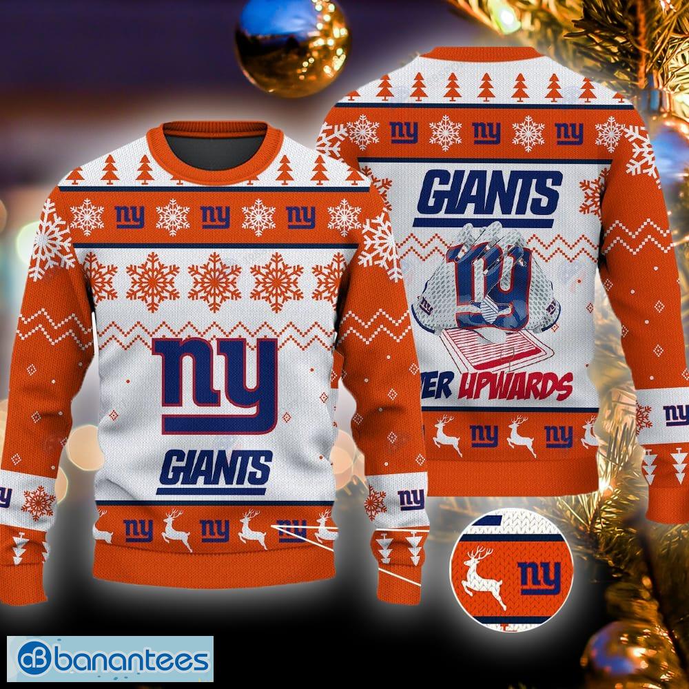 New York Giants Big Snowflake Pattern Ugly Christmas Sweater