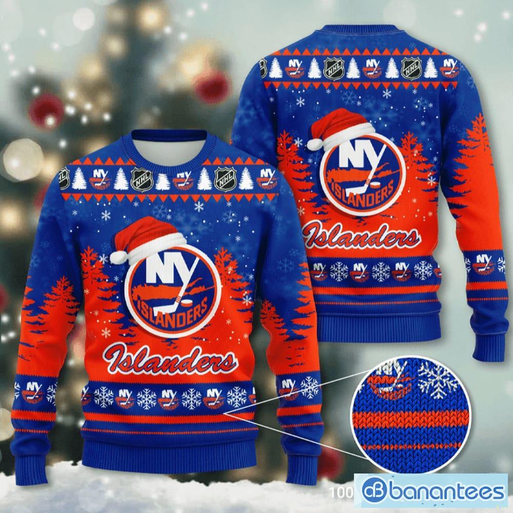 New York Islanders Santa Claus Snowman Ugly Christmas Sweater Style Gift  For Men And Women - Banantees