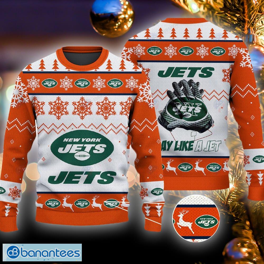 NFL New York Jets Christmas All Over Print Outwear Ugly Sweater