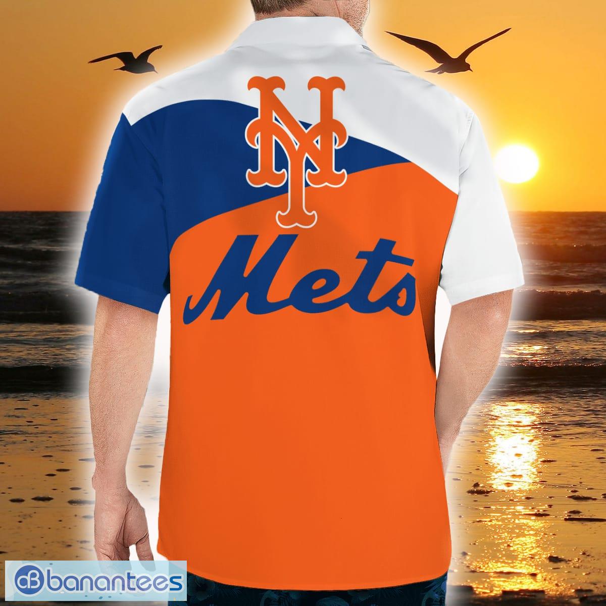 New York Mets Big Logo And Orange Hibiscus Hawaiian Shirt Sport Fans Gift -  Freedomdesign