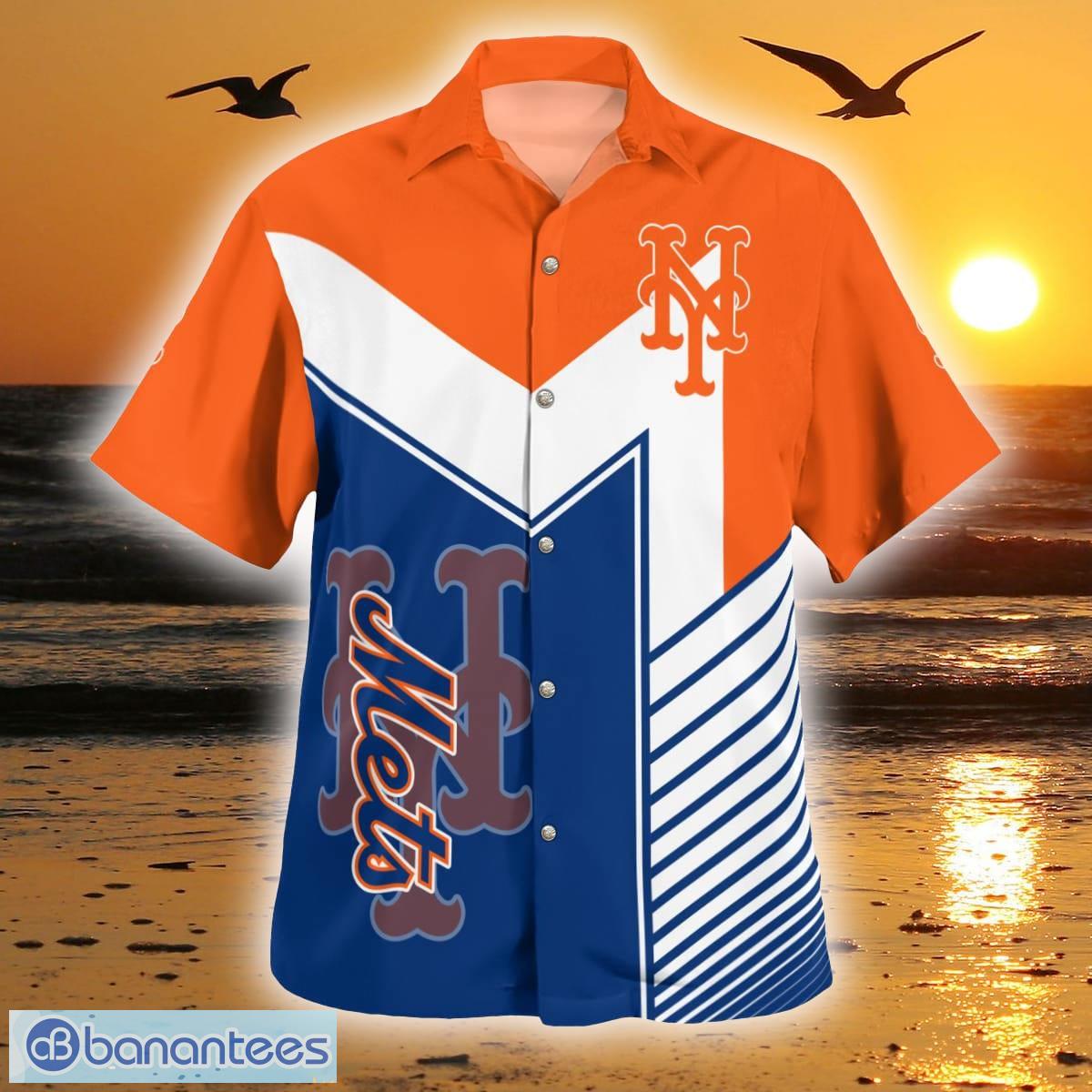New York Mets Orange Hawaiian Shirt - Freedomdesign