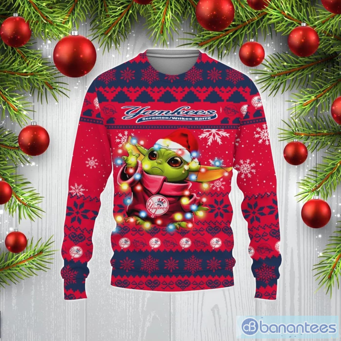 New York Yankees Baby Yoda Star Wars Unisex Ugly Christmas 3D Sweater  Trending 2023 Christmas Gift - Banantees