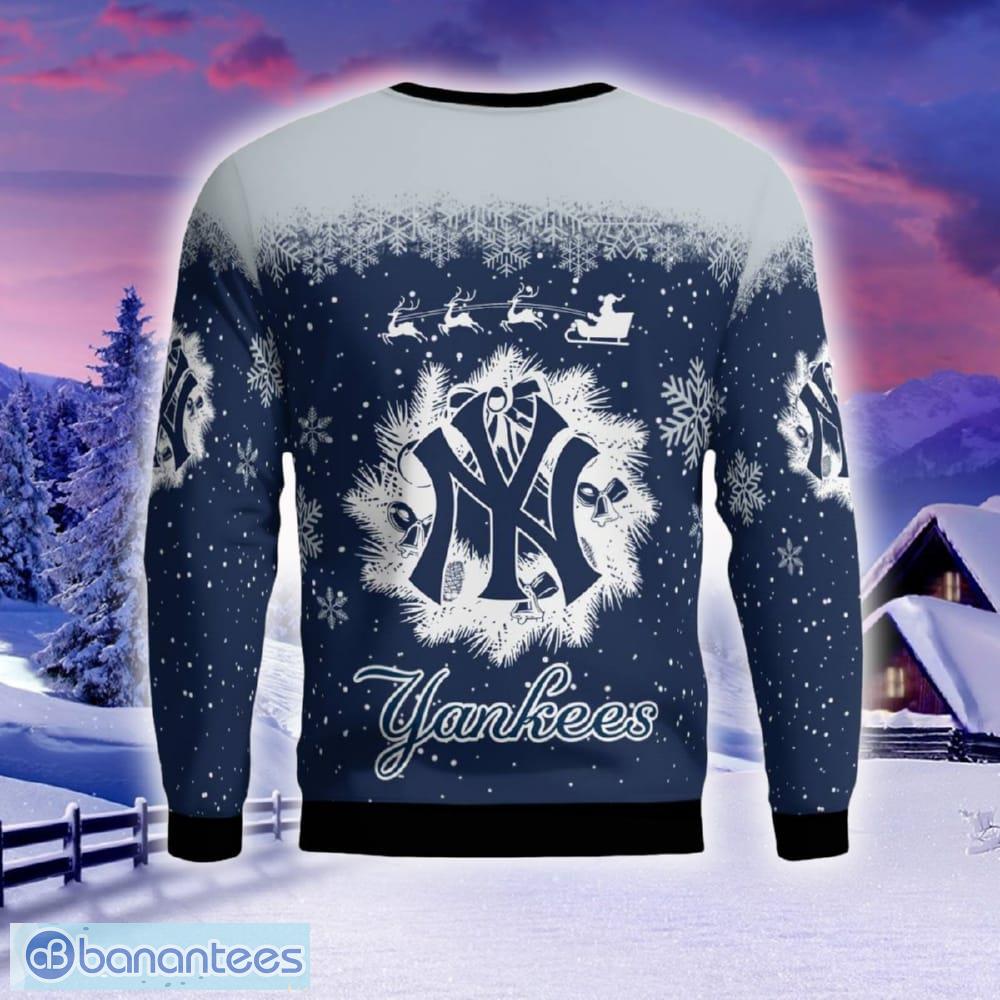 Christmas New York Yankees Curved Stripes Knitted Sweater For Fans -  Banantees