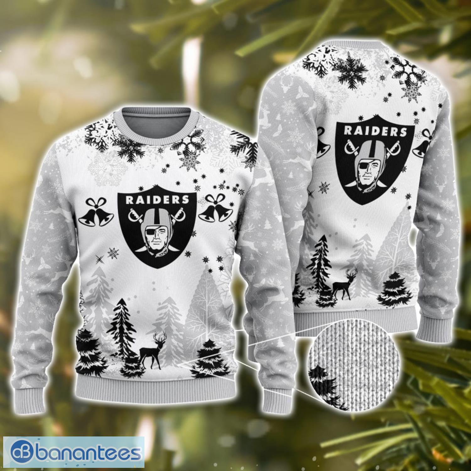 NFL Las Vegas Raiders Special Forest Design Christmas Ugly Sweater Christmas Gift Product Photo 1