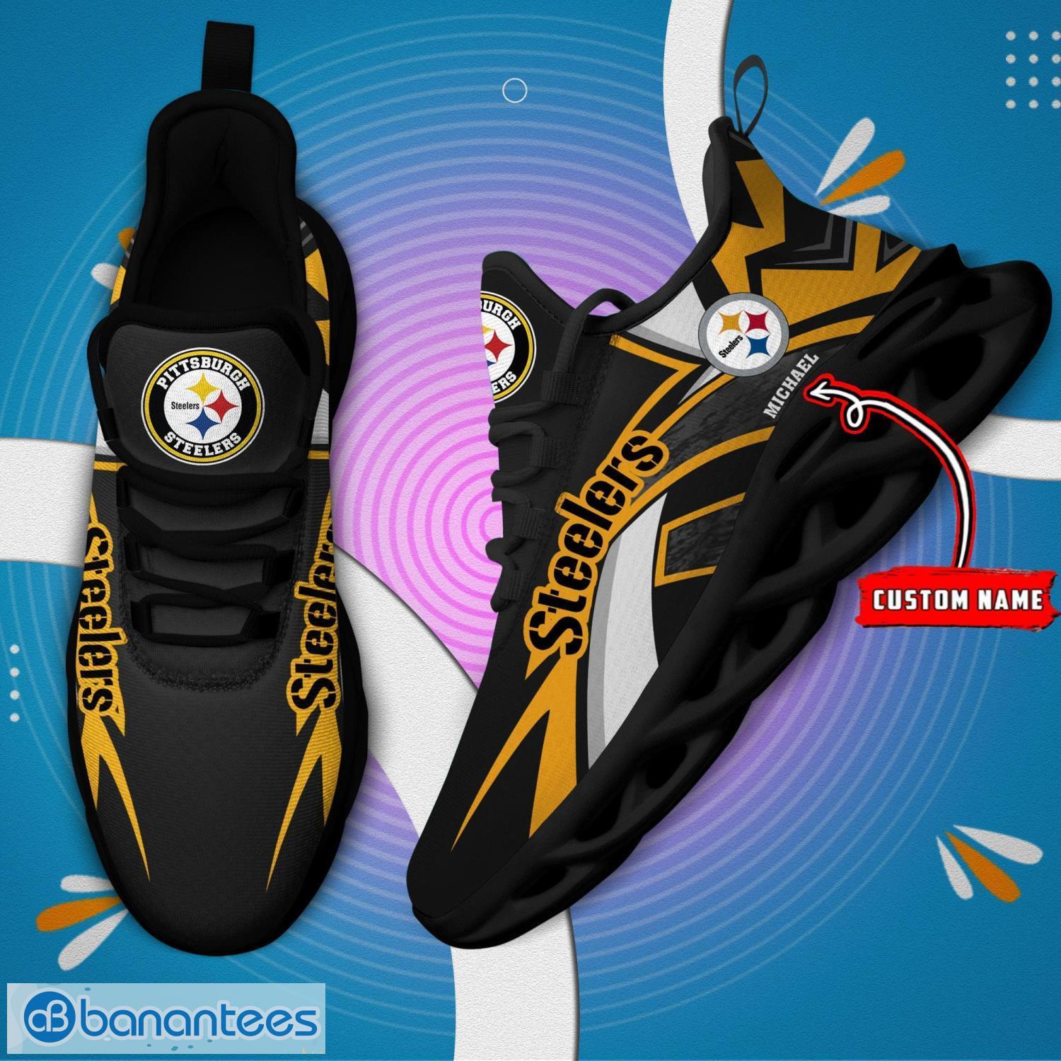 Pittsburgh Steelers Personalized Name NFL Ultra Sneakers Max Soul