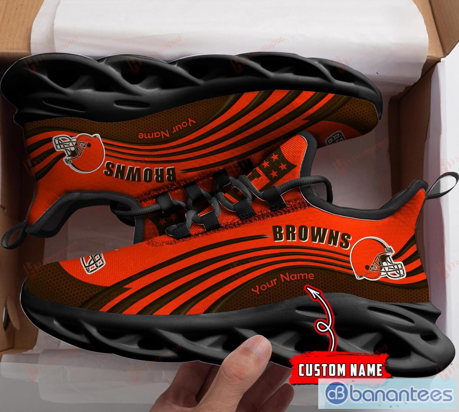 NFL Cleveland Browns Brown Orange Max Soul Sneakers Sport Shoes - T-shirts  Low Price