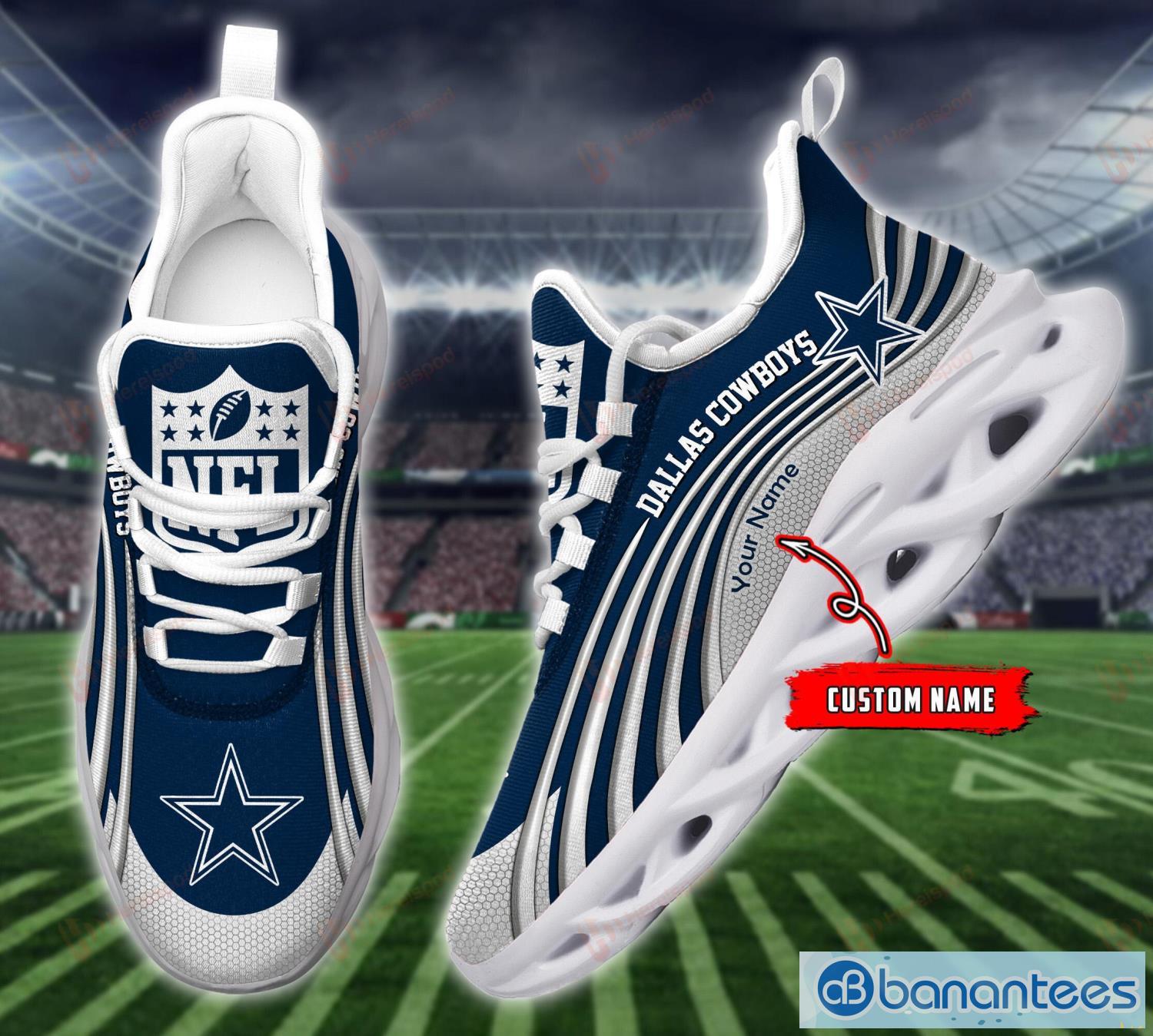 Custom Name Dallas Cowboys New Logo Air Cushion Sports Shoes Men Women -  Banantees