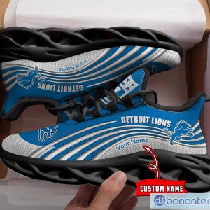 Detroit Lions Logo Custom Name Running Sneaker In Black Max Soul Shoes -  YesItCustom