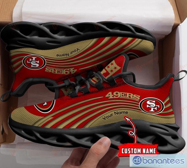 NFL Shoes San Francisco 49ers Running Sneakers Custom Name Max Soul Shoes Product Photo 2