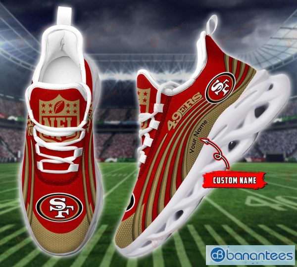 NFL Shoes San Francisco 49ers Running Sneakers Custom Name Max Soul Shoes Product Photo 3