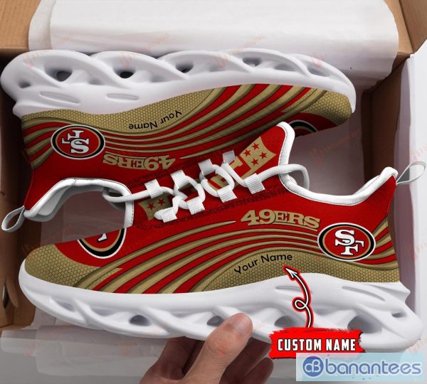 NFL Shoes San Francisco 49ers Running Sneakers Custom Name Max Soul Shoes Product Photo 1