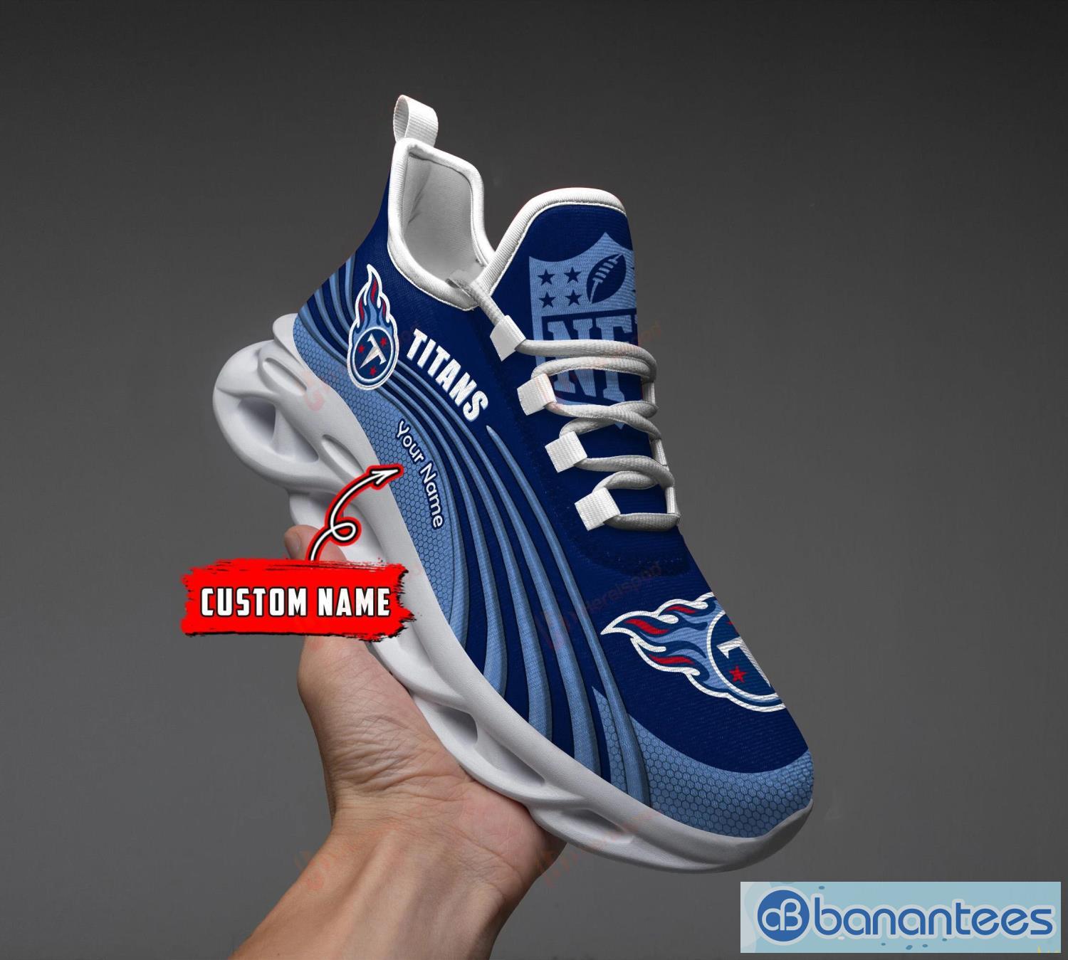 NFL Tennessee Titans New Design Logo Max Soul Shoes Custom Name Men Women -  Banantees