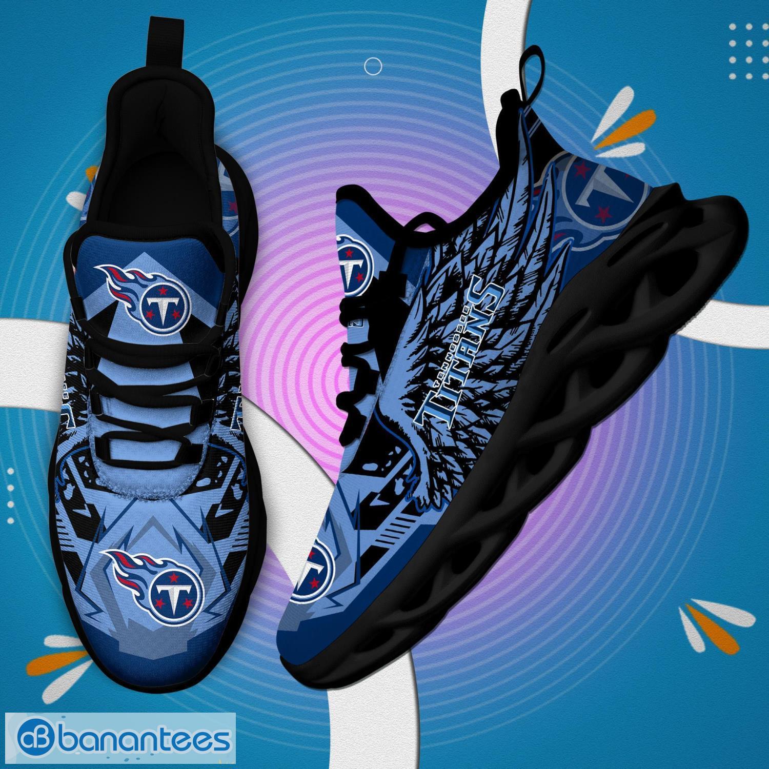 NFL Tennessee Titans New Design Logo Max Soul Shoes Custom Name Men Women -  Banantees