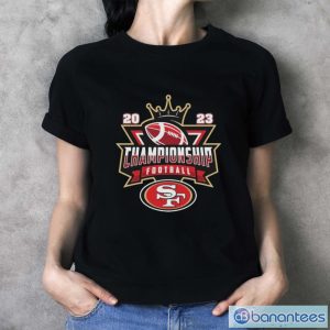 San Francisco 49ers Football Nfl 2023 Championship Crown Logo Shirt - Ladies T-Shirt