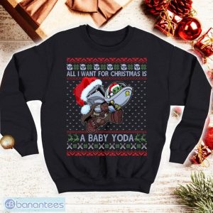StarWar Movie Lovers, Boba Fett All I Want For Christmas Is A Baby Yoda Ugly Christmas Shirt Product Photo 1