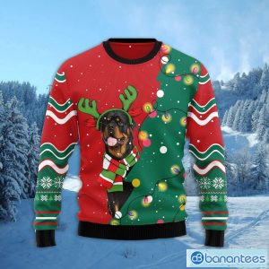 Rottweiler Christmas Tree All Over Printed 3D Ugly Christmas Sweater Cute Christmas Gift Product Photo 2