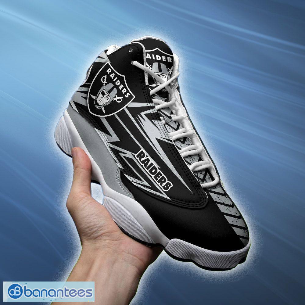 Football Sneakers Custom Name LV Raiders Go Raiders Rugby Ball Air Jordan 13  Shoes For Fans