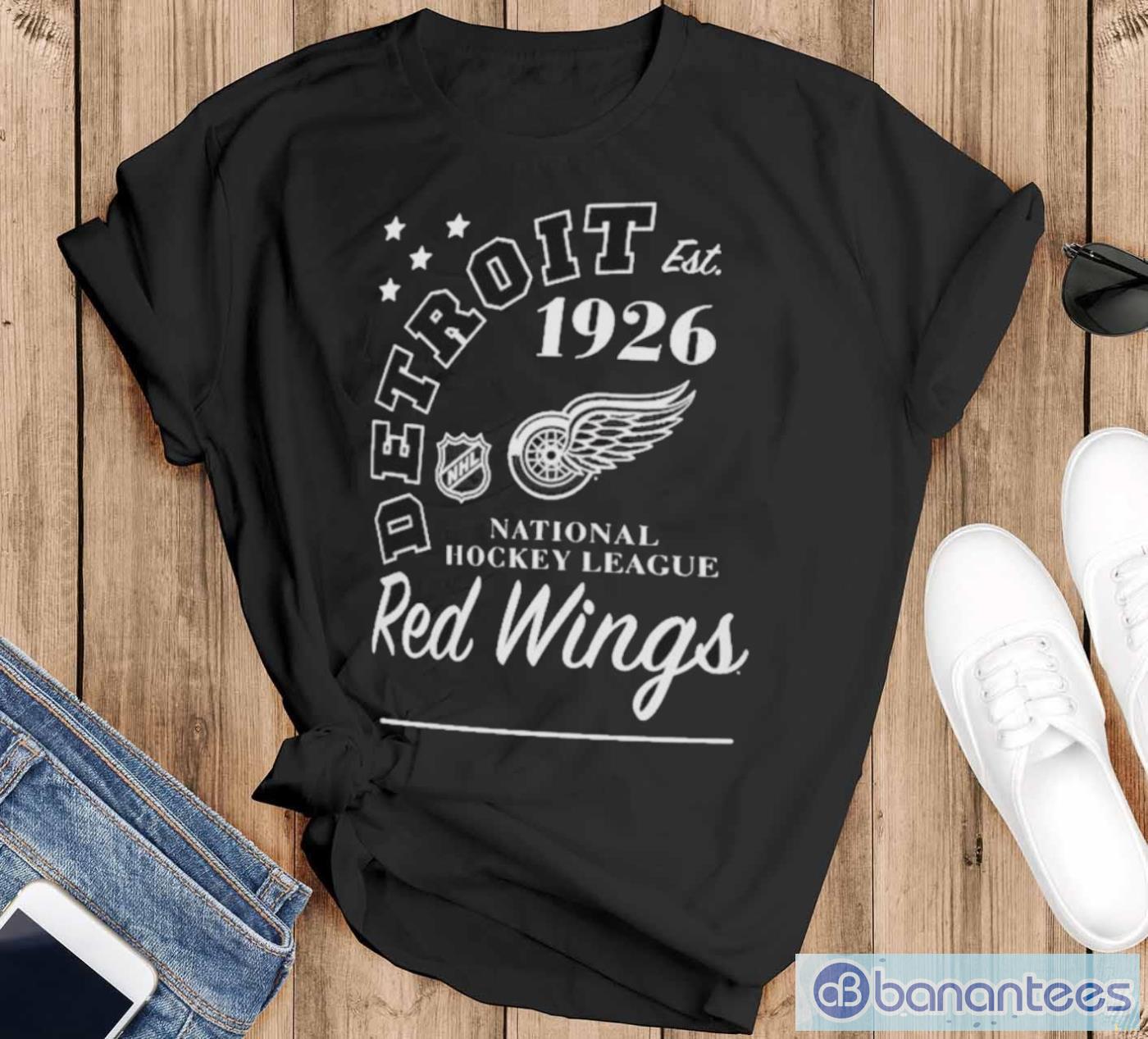 official detroit red wings national hockey league starter arch city team t shirts image Official detroit Red Wings National Hockey League Starter Arch City Team T-Shirts - Black T-Shirt