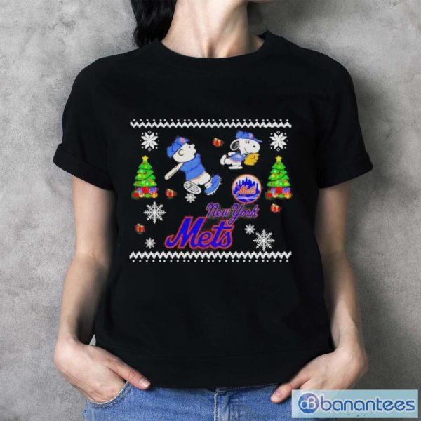 Official New York Mets Snoopy For Christmas Shirt - Ladies T-Shirt