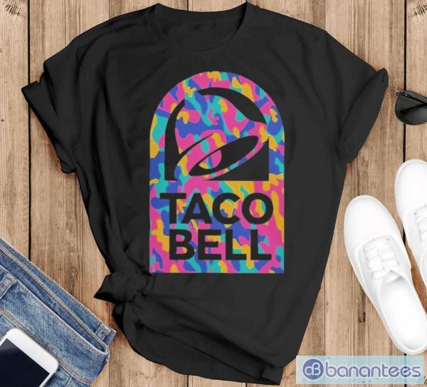 Official taco Bell Merch Taco Bell Pattern Logo Shirt - Black T-Shirt