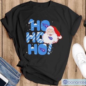 Official Tennessee Titans Santa Ho Ho Ho Christmas T-Shirt - Black T-Shirt