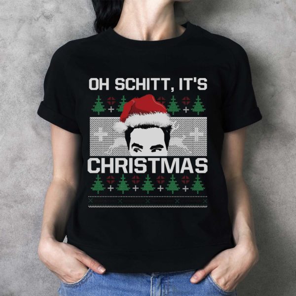 Oh Schitt It's Christmas Movie Quotes T-Shirt Christmas Gift, David Rose Christmas Shirt Christmas Gift - Ladies T-Shirt