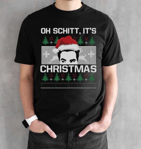 Oh Schitt It's Christmas Movie Quotes T-shirt, David Rose Christmas Shirt - Black Unisex T-Shirt