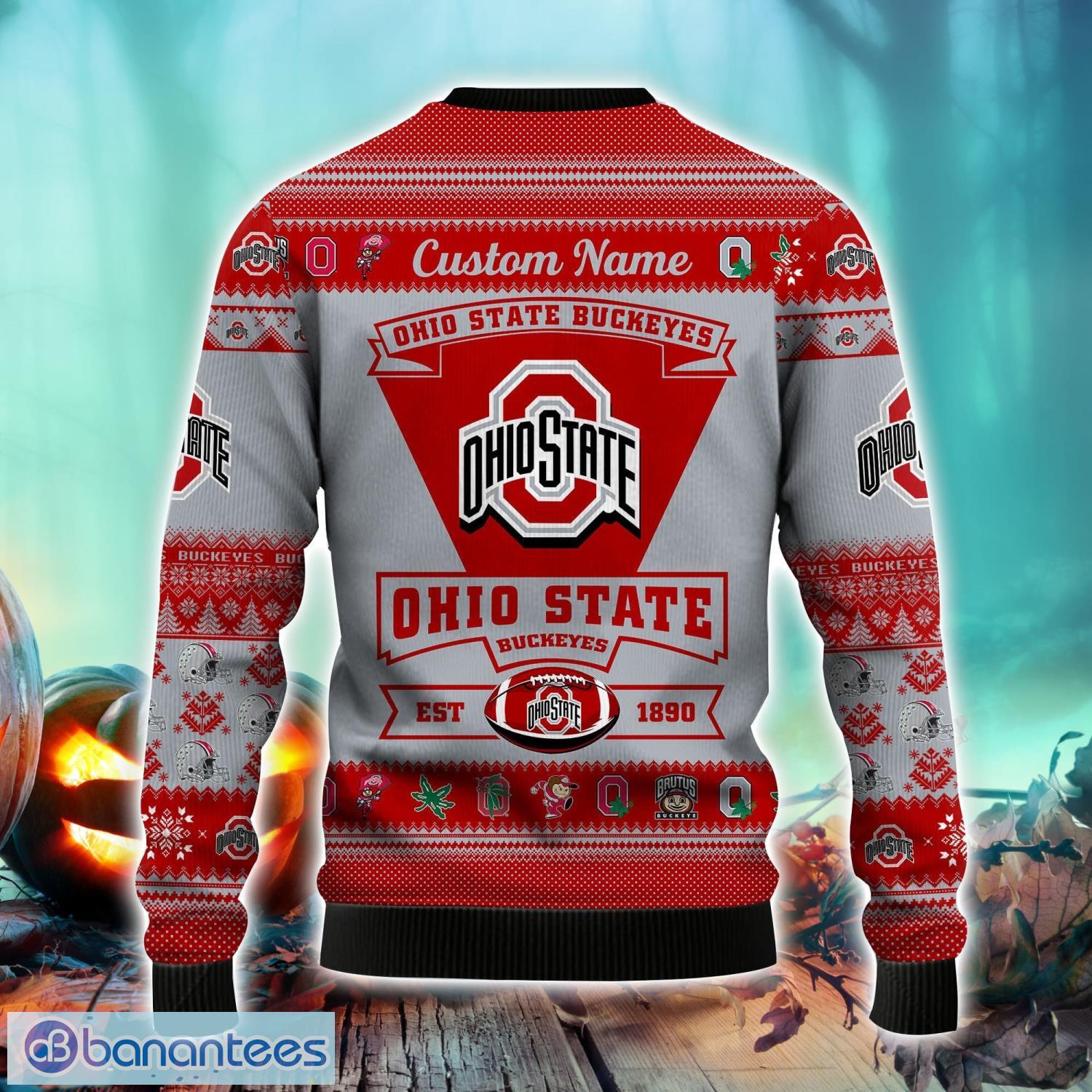 Funny Team Logo Ohio State Buckeye Christmas Tree Gifts For Fans